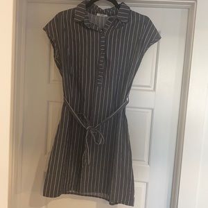 Heathered blue and white striped tunic/mini dress from Noul.